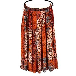 Anthropologie Bhanuni by Jyoti Panthera Boho Maxi Skirt Size 8 Leopard Print‎